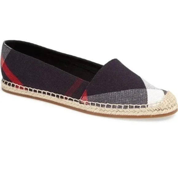 Burberry Hodgeson Check Canvas Flat Espadrille, Navy Check. Sz: EU 40 /US 9 - Picture 2 of 10